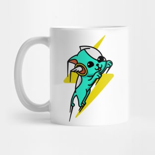 Lightning Bolt Flying Dog Blue Mug